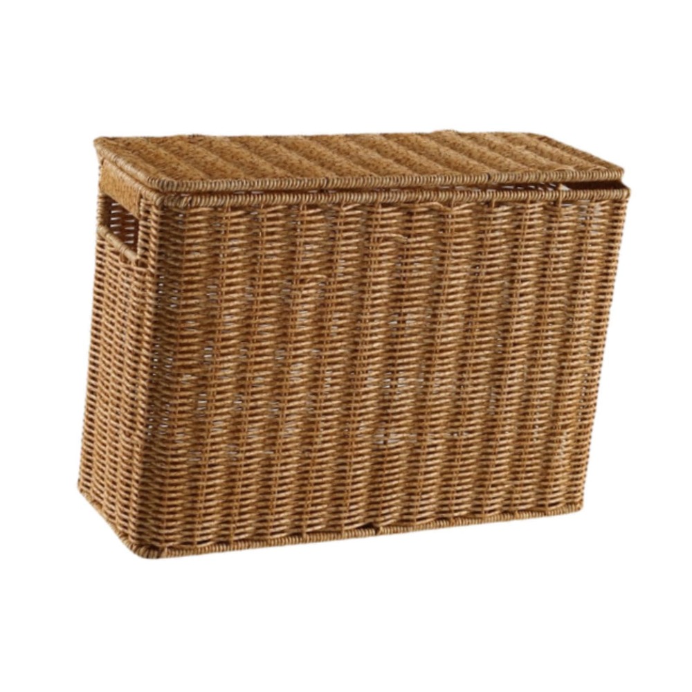 Narrow and Tall Woven Storage Box for Newspapers & Magazines