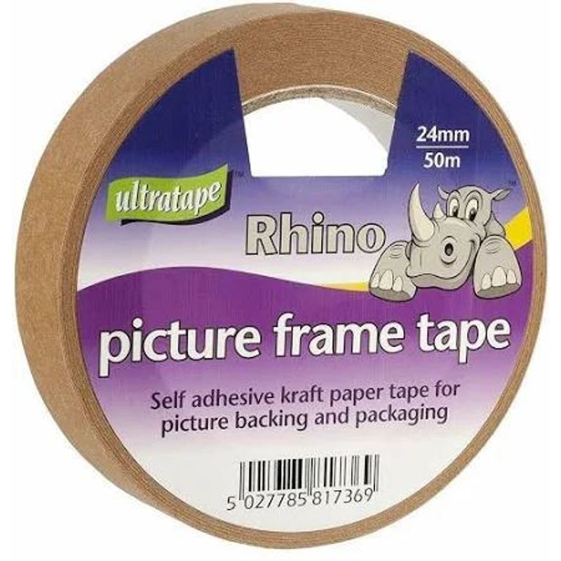 TEMU Paper Picture Framing Tape 24mm X 50m Brown Paper Self Adhesive Professional Picture Frame Backing Tape