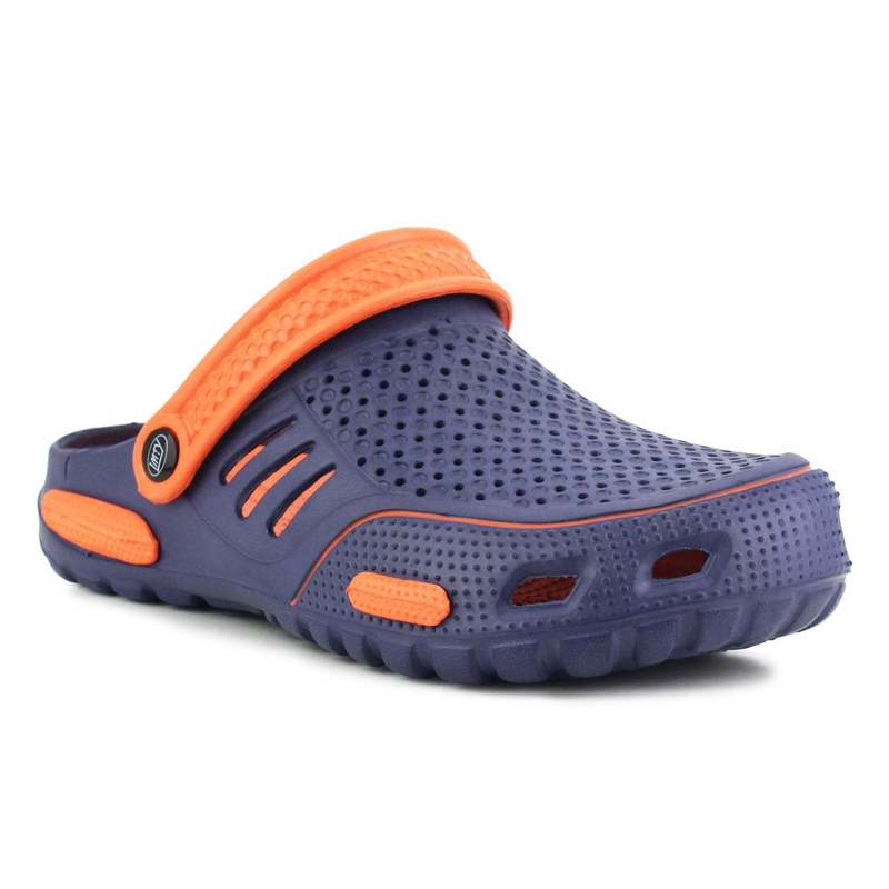 TEMU Mens Lightweight Eva Beach Clogs Summer Breathable Hospital Nurse Pool Water Shoe Mules Sandals Navy Orange