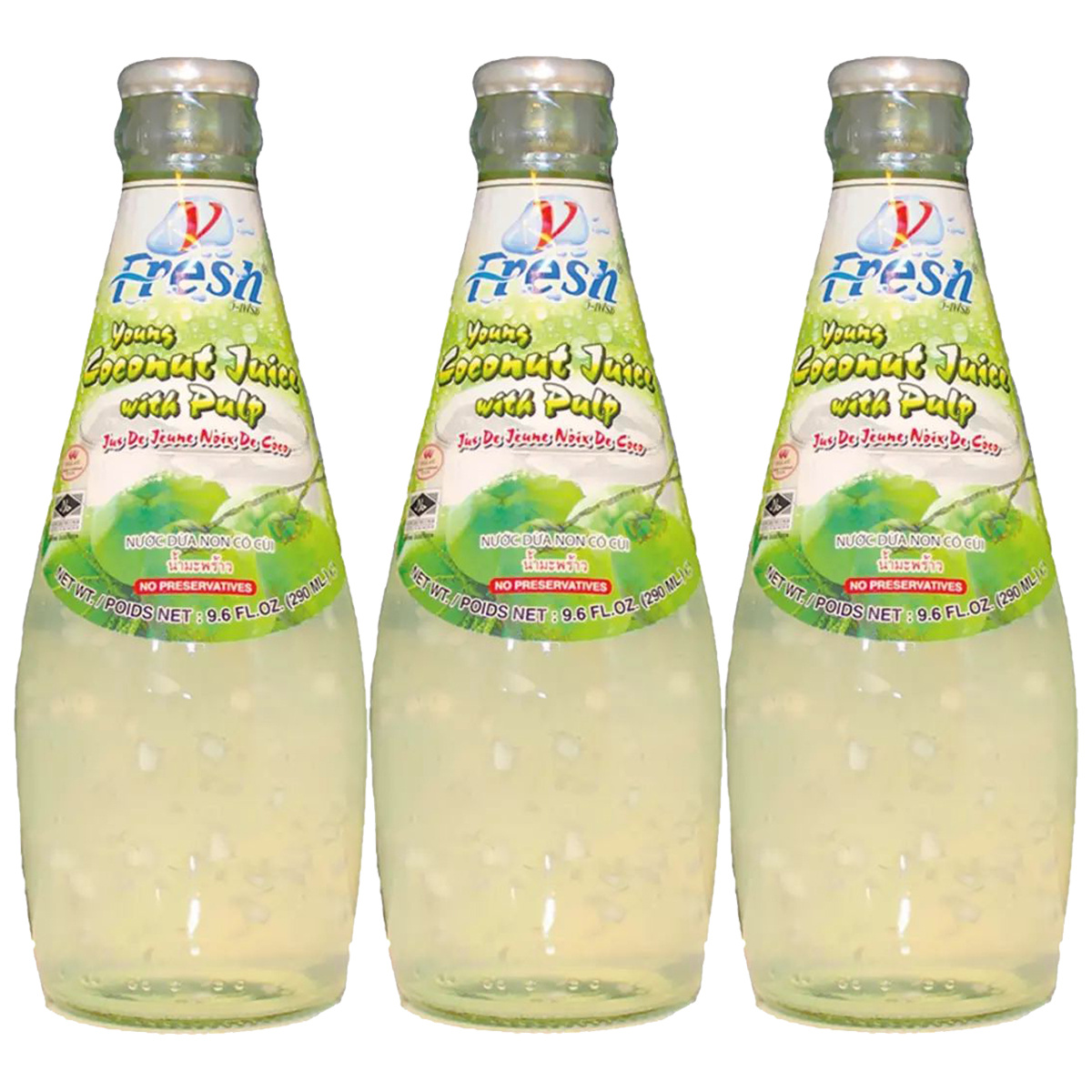 Fresh Coconut Drink From Young Coconut Flesh 290ml 3-pack