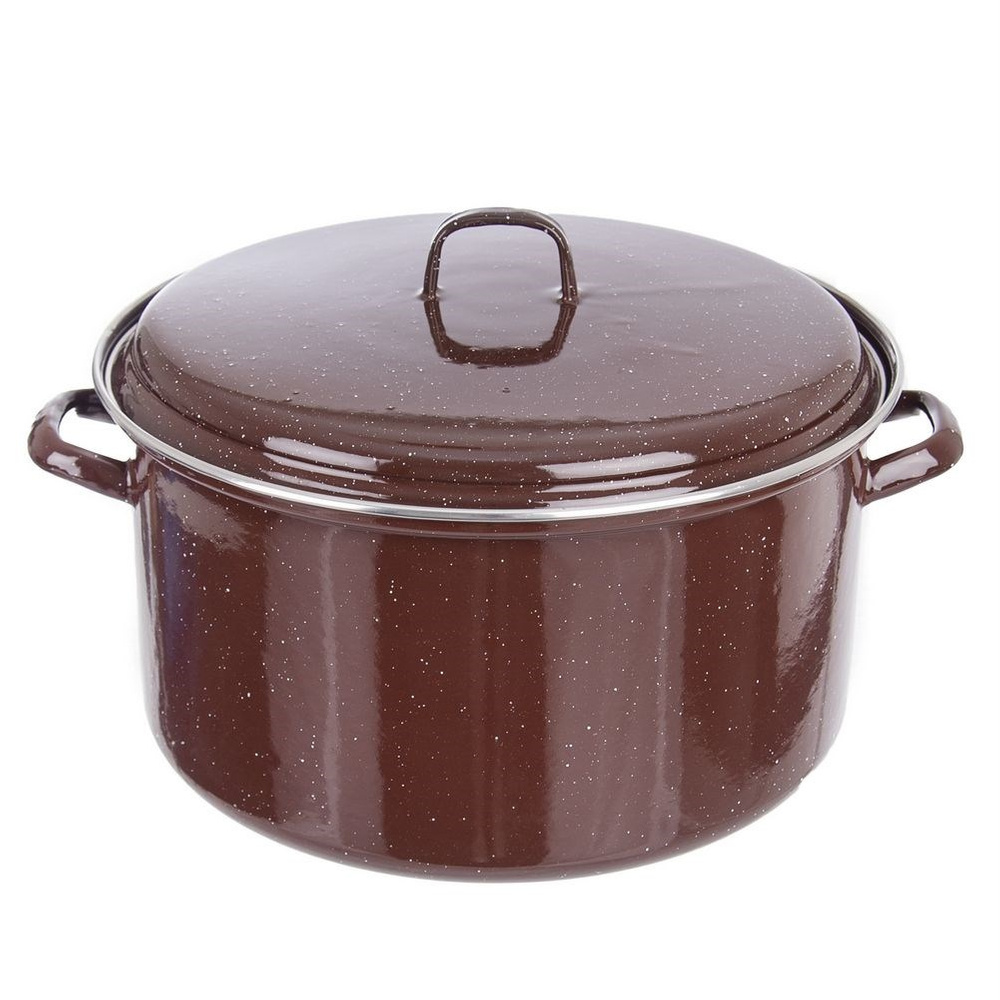 Image of Enamel-coated Brown Lid 32 Cm