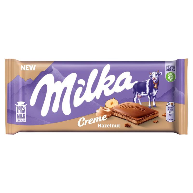 Milka Cream Milk Chocolate With Hazelnut Filling 85 G