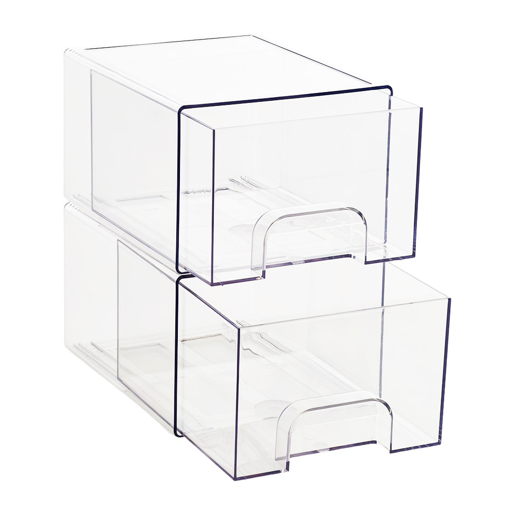 Medium Stackable Organiser Box, Clear Acrylic Storage Drawers