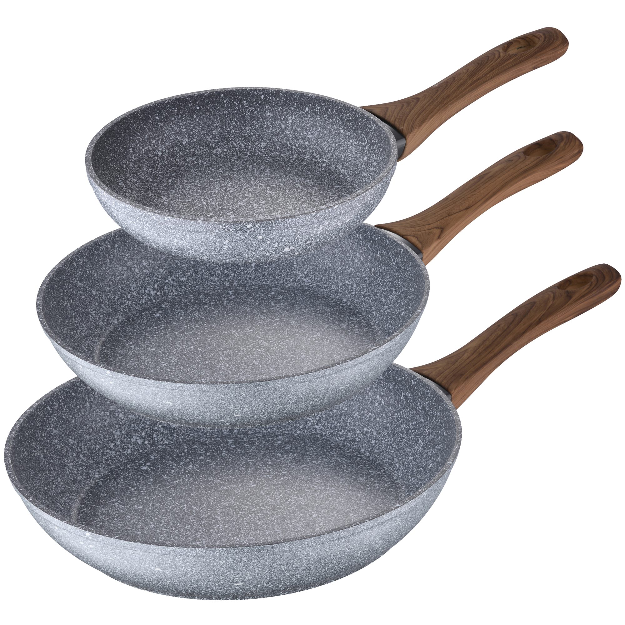 3-piece Frying Pan Set Ø18, Ø22, And Ø26 Daimiel, Aluminum, Induction Compatible