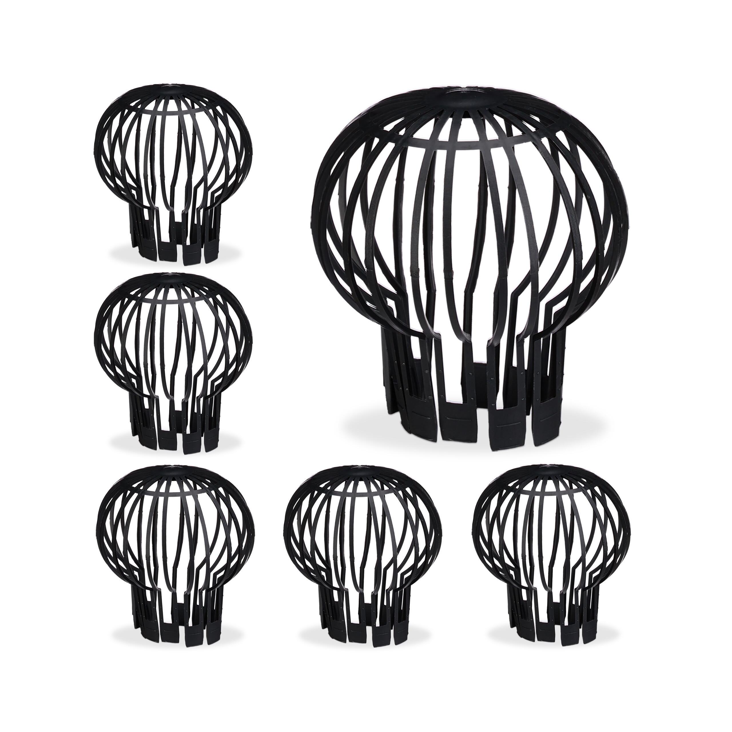 Image of 6-pack Black Gutter Leaf Guards - Ø 13 Cm