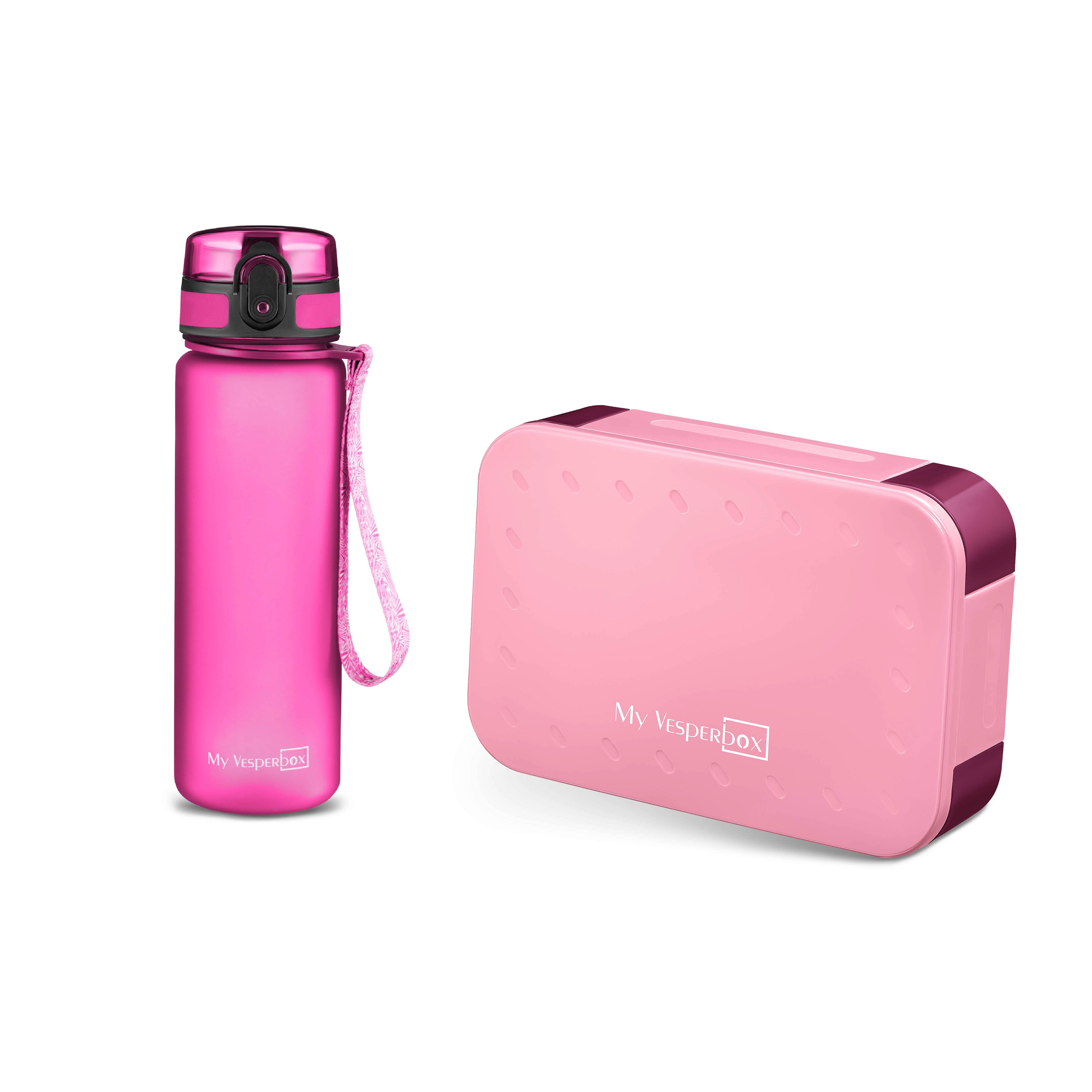 Image of Kids' Lunch Box Set – Lunchbox With Dividers + 500ml Leak-proof Water Bottle – Snack Box , Kindergarten & – Bpa-free & Dishwasher Safe – For – Myvesperbox Mini Lite Set