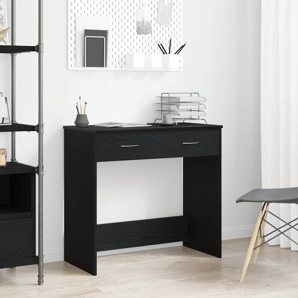 Vidaxl Modern Desk In With 2 Drawers - Material - Indoor Use - Versatile Functionality For Home And Office - Compact Size - Elegant Design - Work Desk - Studio Desk - Living Room