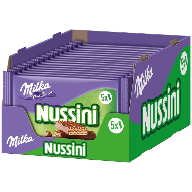 Image of 16x Milka Nussini Hazelnut With 5 Bars At 31.5g (16x157.5g)