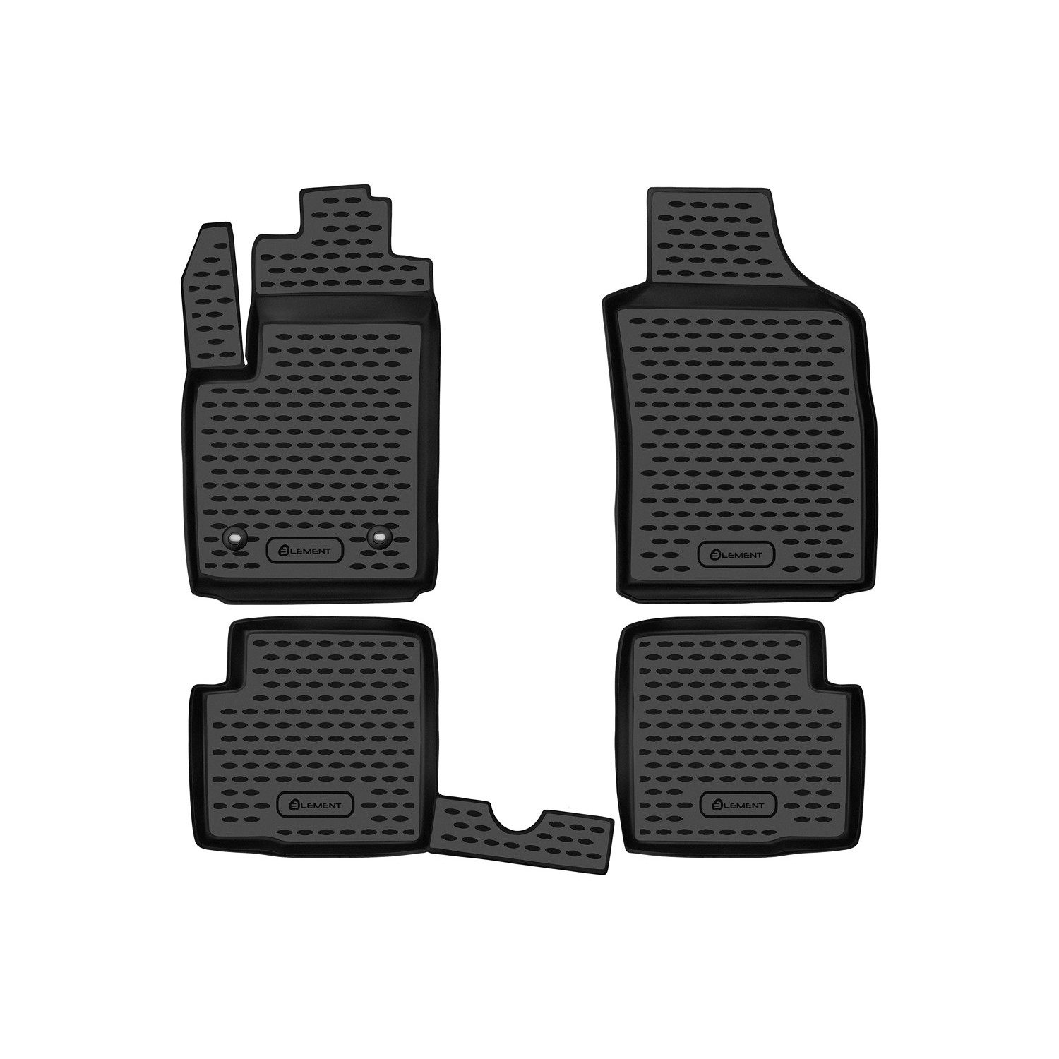 Image of Rubber Mats Compatible With Fiat 500 | Mk2 | 2007-2024 | Tpe Car Floor Mats 4-piece Set, Floor Mats, , Waterproof, Non-slip