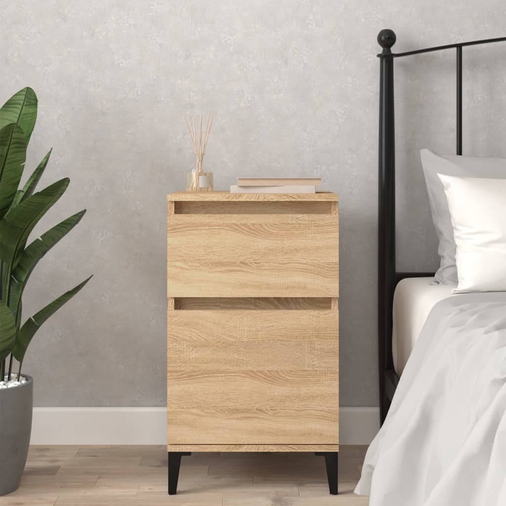Image of Vidaxl Bedside Table, Nightstand For Bedroom, Night Cabinet With Storage Space, Night Console, Night Chest, Oak Wood Material
