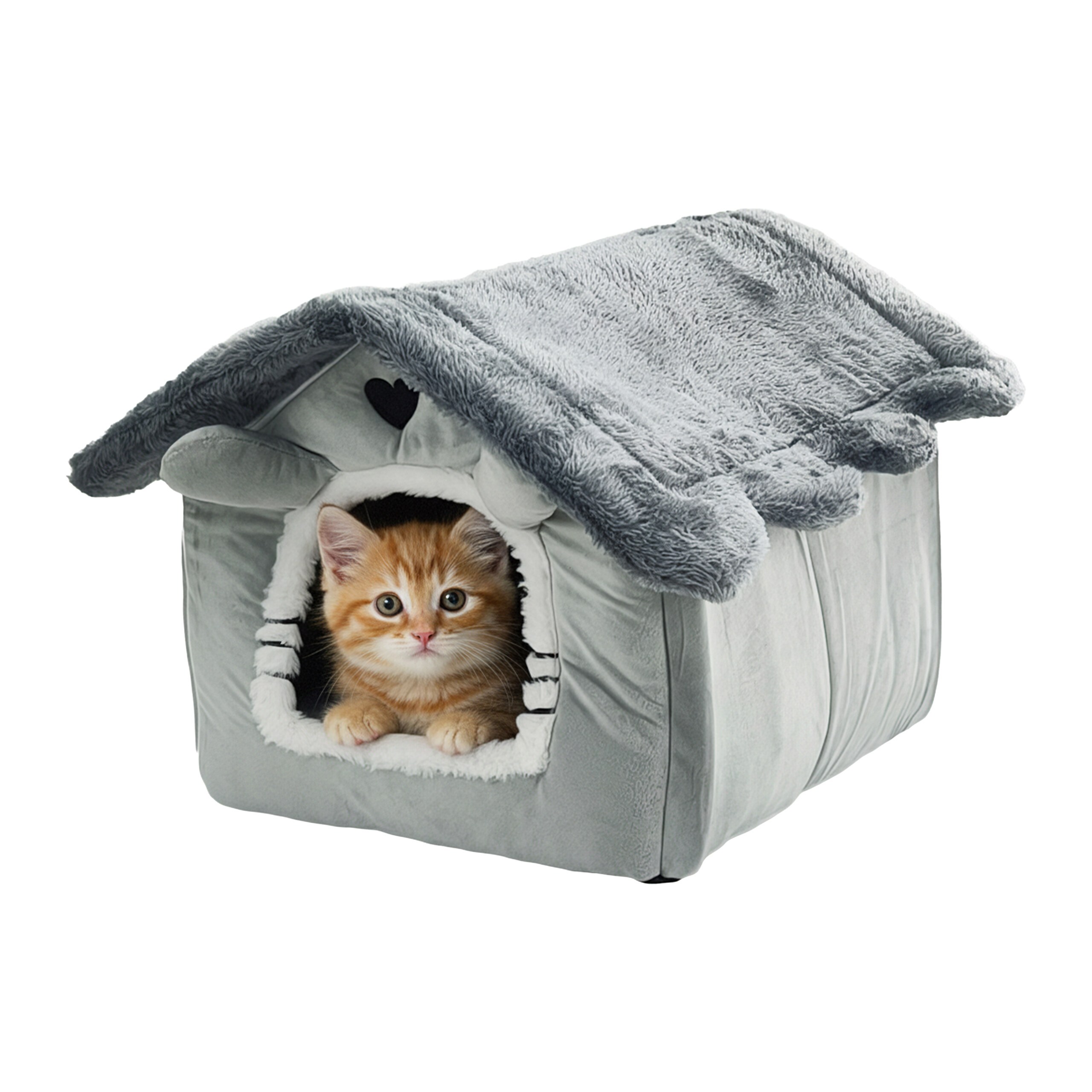 Cat Cave "house" In Grey - (w)45 X (h)38 X (d)50 Cm