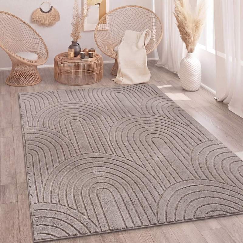 Living Room Carpet Bedroom High Pile Soft Washable Optics Modern
