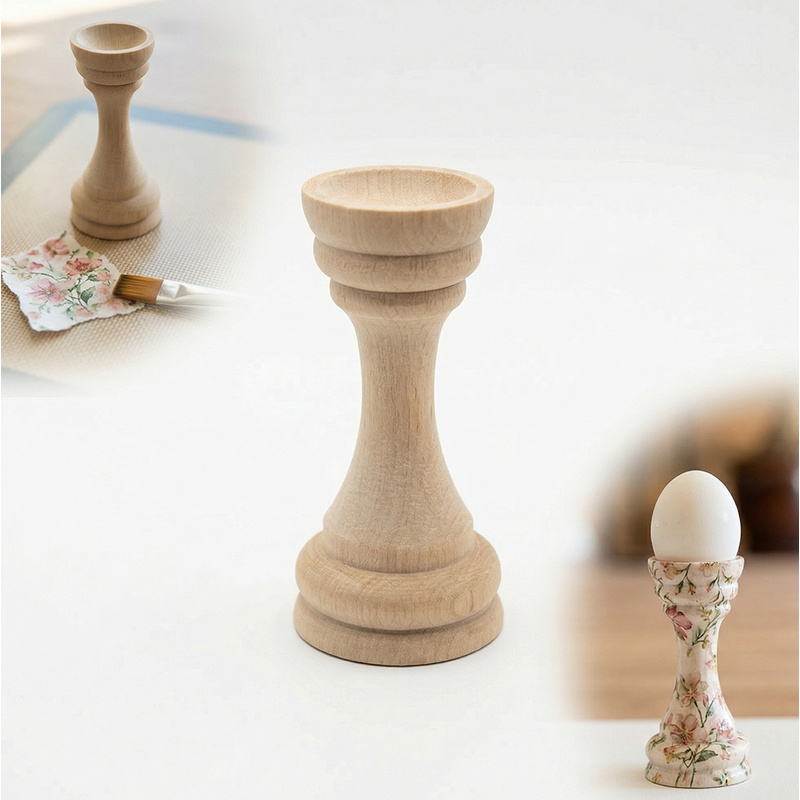 Image of Wooden Egg Cup Holders 7.5 Cm Base For Decoupage Book