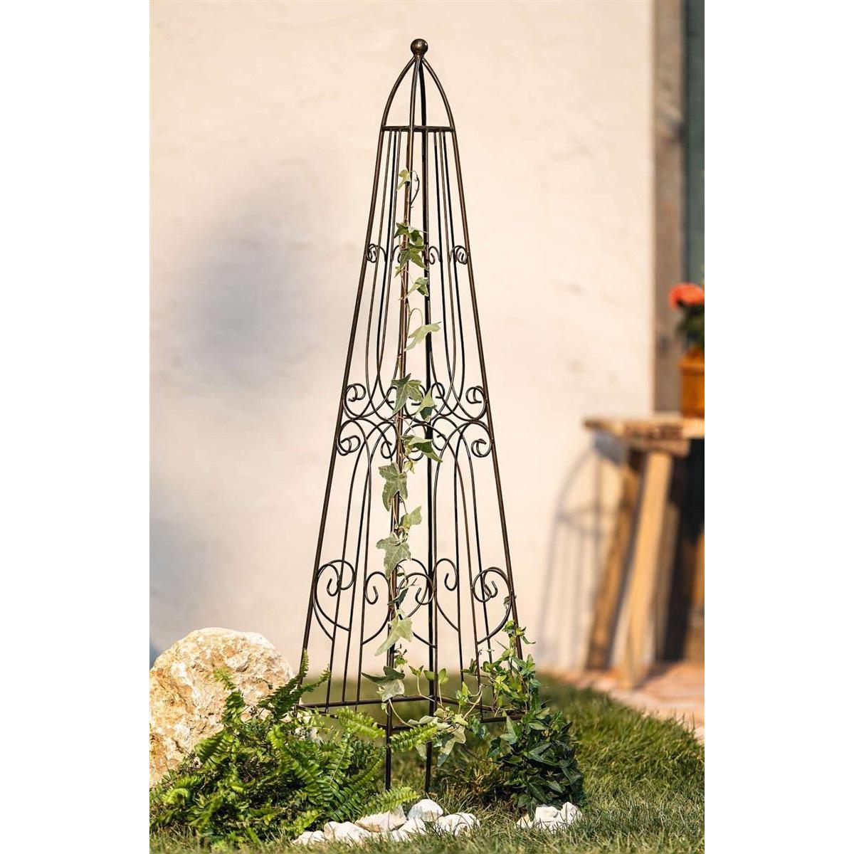 " Metal Trellis, 115 Cm Tall, Dark Brown With Look, Plant Support, Climbing Frame, Trellis Grid