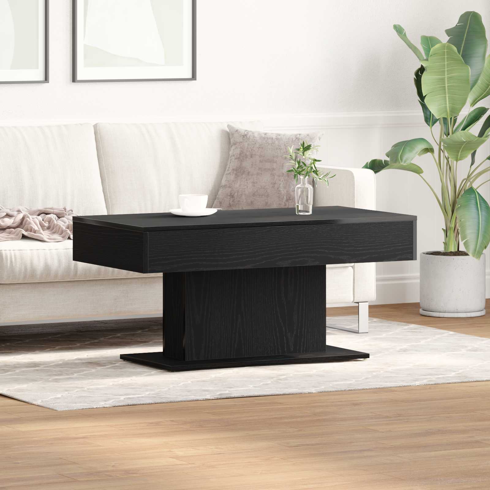 Coffee Table Optics 50 X Wood Material, Stylish Low Coffee Table, Minimalist , Living Room Element, Modern For Indoors