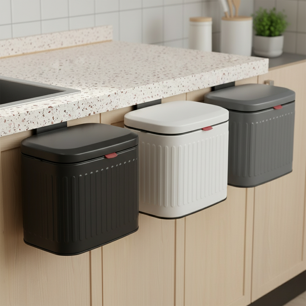 4l kitchen trash can with detachable inner bucket 2 in 1 small   compost bin countertop wall mounted under sink indoor trash bin for kitchen bathroom cabinet trash can hanging