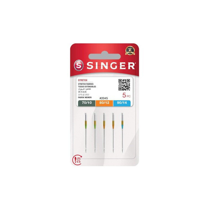 TEMU Estuche 5 Agujas Singer Variadas para Punto 2045 Nº70 / Nº80 / Nº90