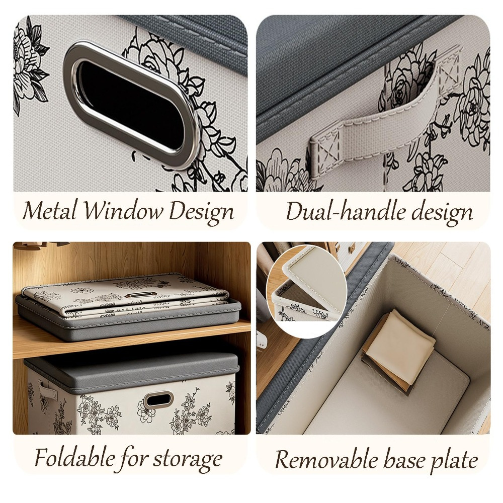 Durable Design Storage Boxes with Wooden Boards