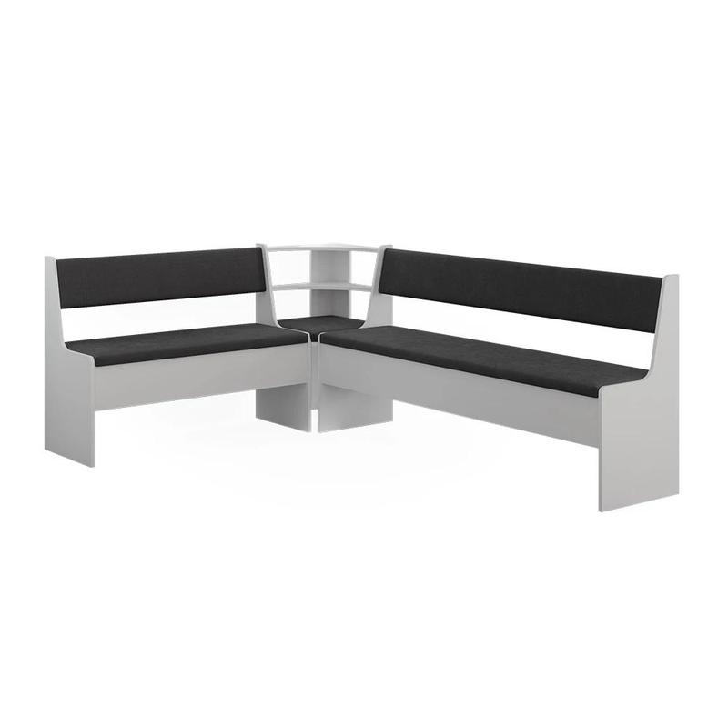 Image of Roman Bench Set 150.1 X 210.1 Cm, Dining Table With Bench, Kitchen Table, Corner Bench For Dining Room, Dining Group For Kitchen, Particle Board, 16 Mm