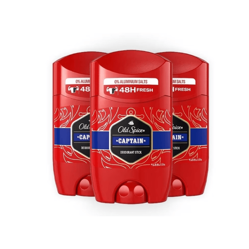 TEMU 3-pack Old Spice Captain Deodorant Stick, 50 Ml