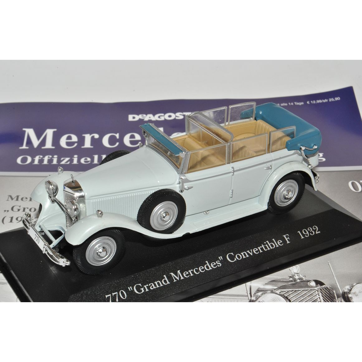Mercedes-benz 770 Grand Convertible Cabriolet F 1932 Gray Including Magazine 1/43 Ixo Model Car
