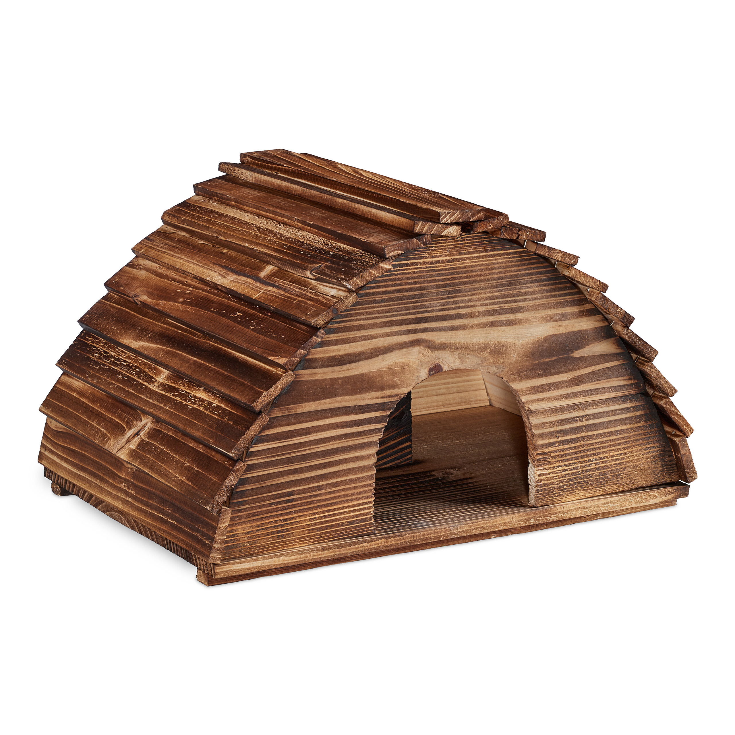 TEMU Hedgehog House In Brown - (w)40 X (h)25 X (d)30 Cm