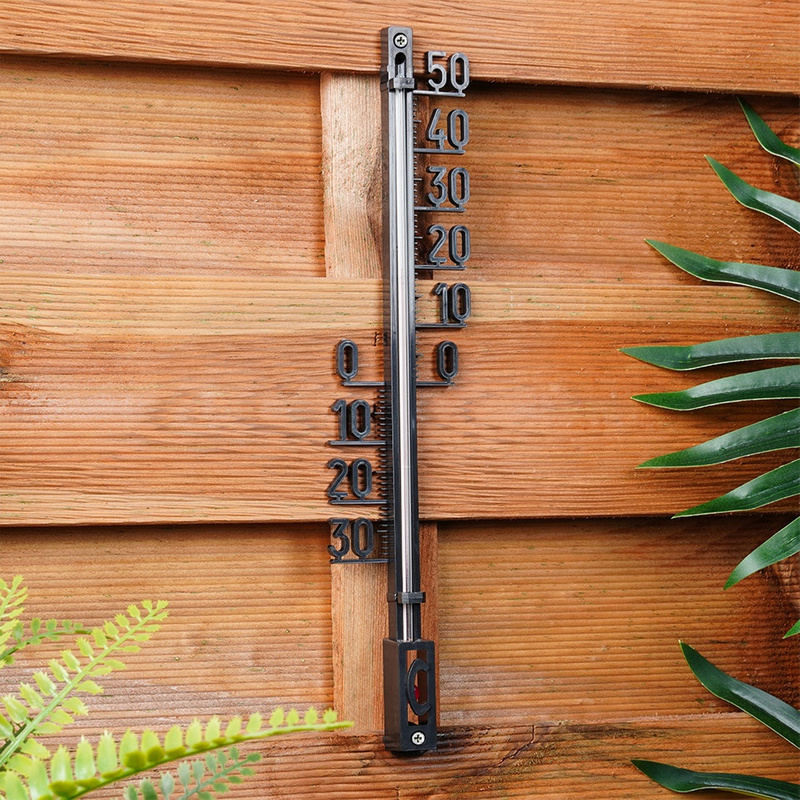 TEMU Black Outdoor Thermometer, 27 Cm