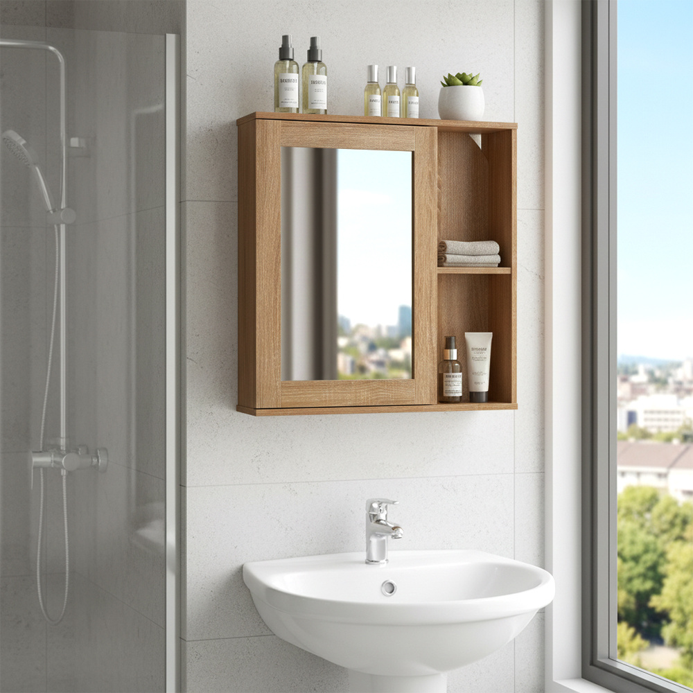 Bathroom Mirror Cabinet with Adjustable Shelves