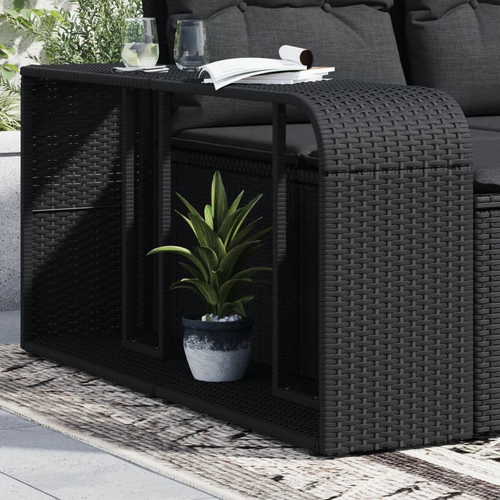 Image of Vidaxl Outdoor Shelf 2-piece Set, Freestanding Shelf With Storage Space, Garden Shelf With , Patio Shelf Garden Furniture, Black Poly Rattan