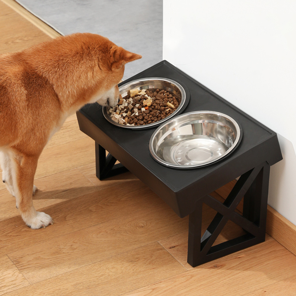 TEMU Elevated Dog Bowls For Large Dogs, Raised Dog Bowl Stand With 2 Stainless Food Bowls, Foldable For Small Medium Large Dogs And Pets