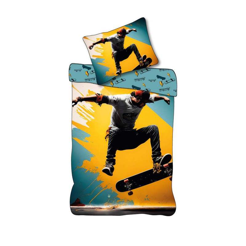 Image of Skateboard Bed Sheet Set 2pcs 135 X 200 Cm 100%