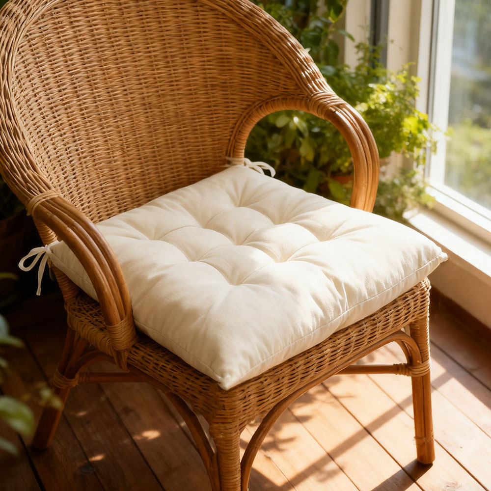4PCS Set of Sandpaper Fabric Square Cushions, Beige