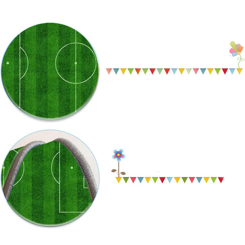 Podloga za igru za djecu 160×230 cm s temom nogometnog terena, debljine 6 mm, mekani edukativni tepih s protukliznom podlogom za dječju sobu, spavaću sobu i igraonicu.