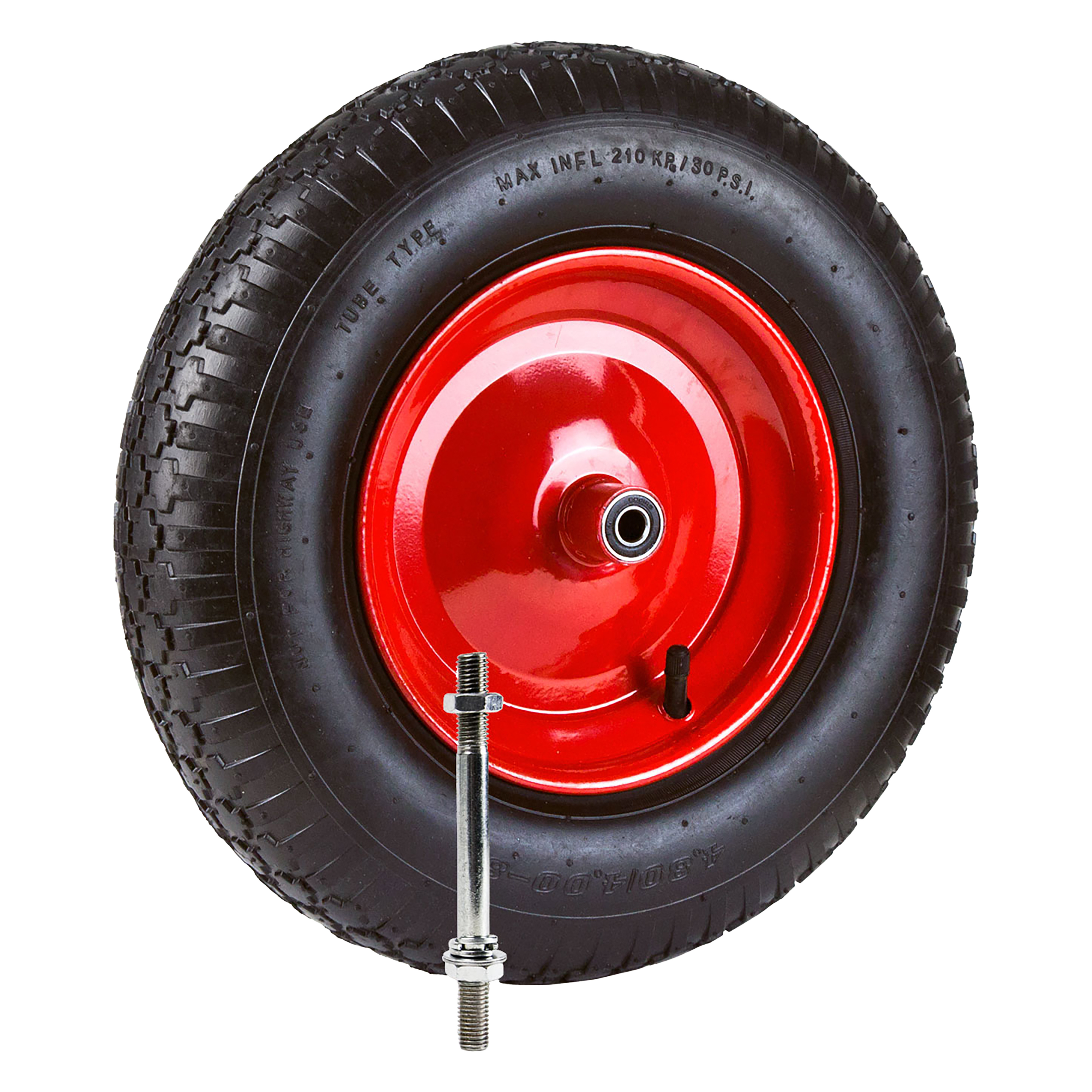 E-shop Schubkarrenrad luftbereift, 4.80/4.00-8 Ø 380mm, Stahlfelge, 120 kg Traglast, inkl. , Schubkarren Ersatzrad Luft Rad Reifen