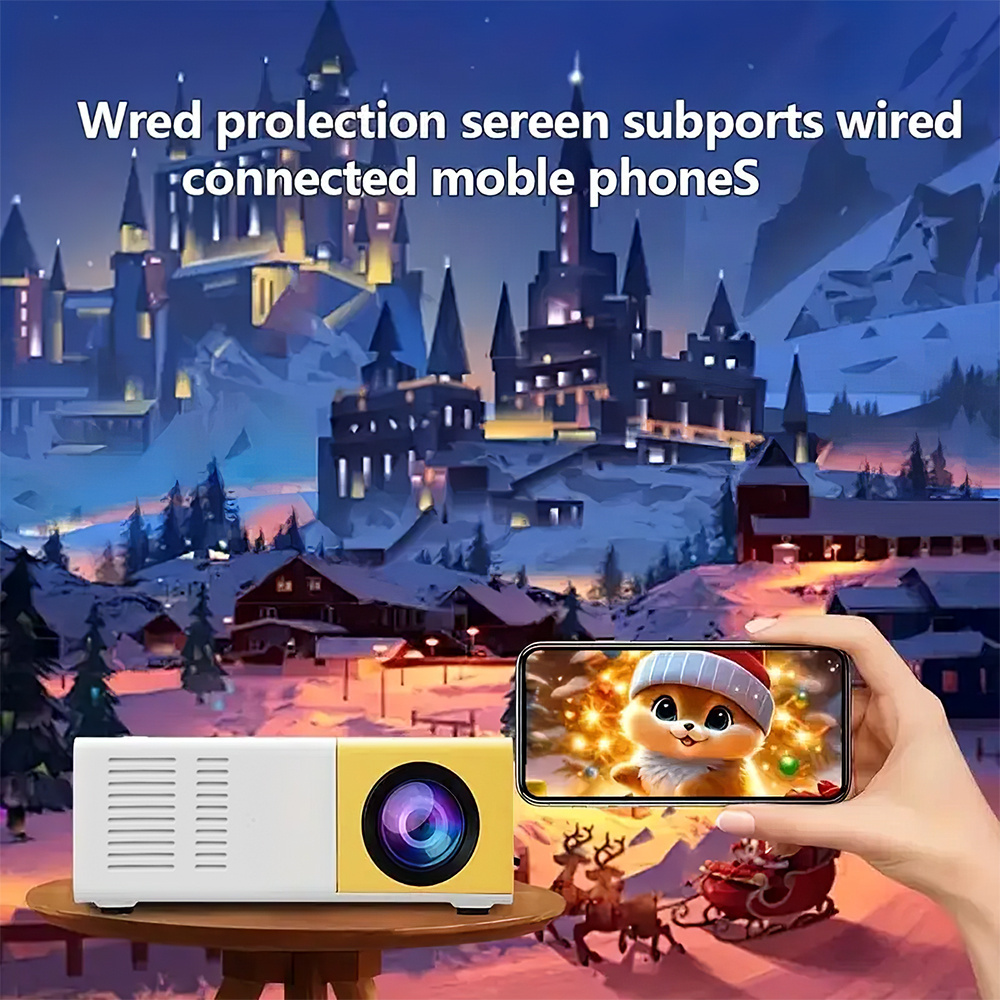 Image of Portable Outdoor Movie Projector For Camping Backyard, 2026 Mini Projector With Keystone Correction, Native 480p, 1080p Input For