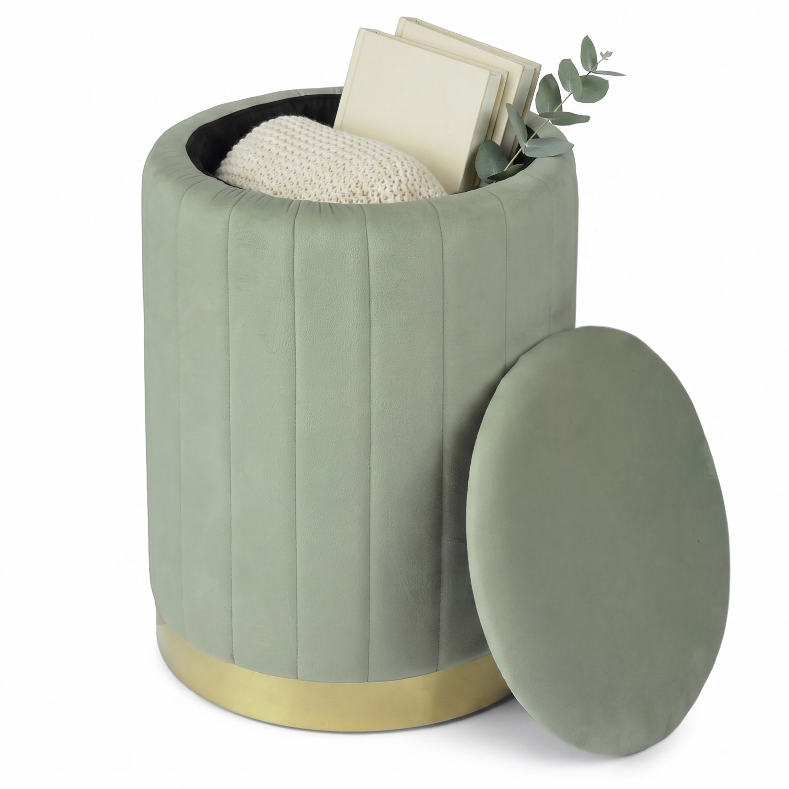 Stool In Sage - (h)42 X Ø 32 Cm
