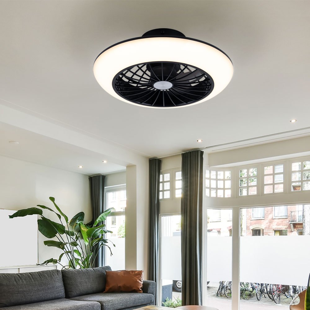 Ceiling Fan With Lighting Light With Fan Ceiling Lamp Bedroom, Memory Function Cooling, 18 Watt Led 1100lm 3000k, Dxh 30x12 Cm
