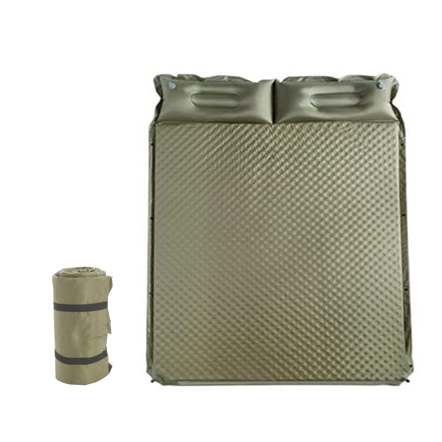 TEMU Camping Inflatable Sleeping Pad, Waterproof Inflating Sleeping Mat (double, Olive Green)