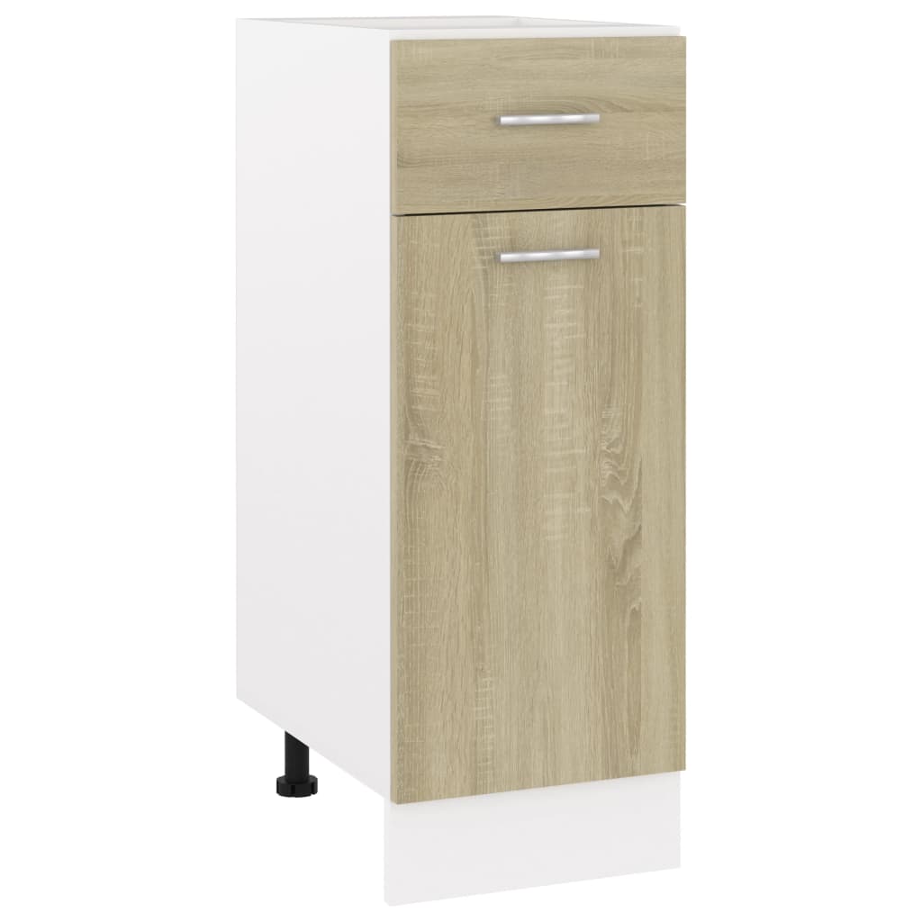 Image of Vidaxl "" Oak Sideboard 30x46x81.5 Cm, Wood Material, Kitchen Cabinet, Catering Cabinet, Commercial Furniture, Kitchen Furniture, Storage Cabinet