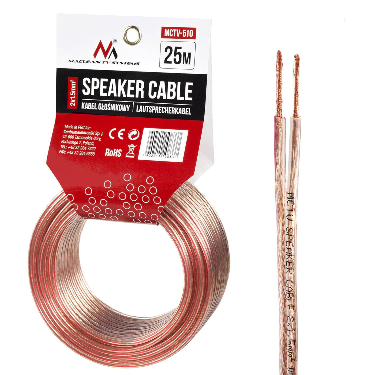 25m Maclean -510 Speaker Cable For High- Systems