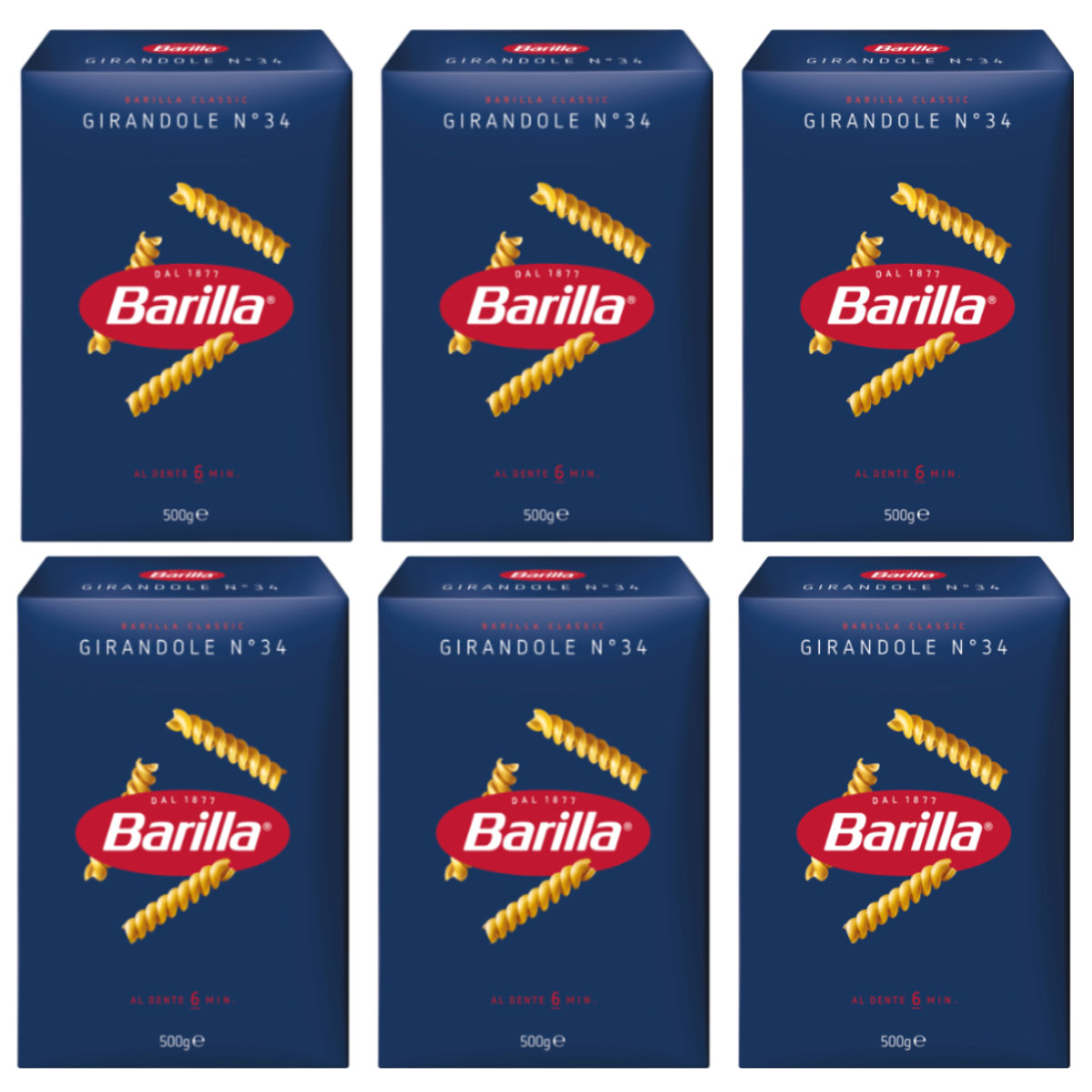 Image of Barilla Girandole No 34 Hard Wheat Twisted Noodles 500g 6-pack