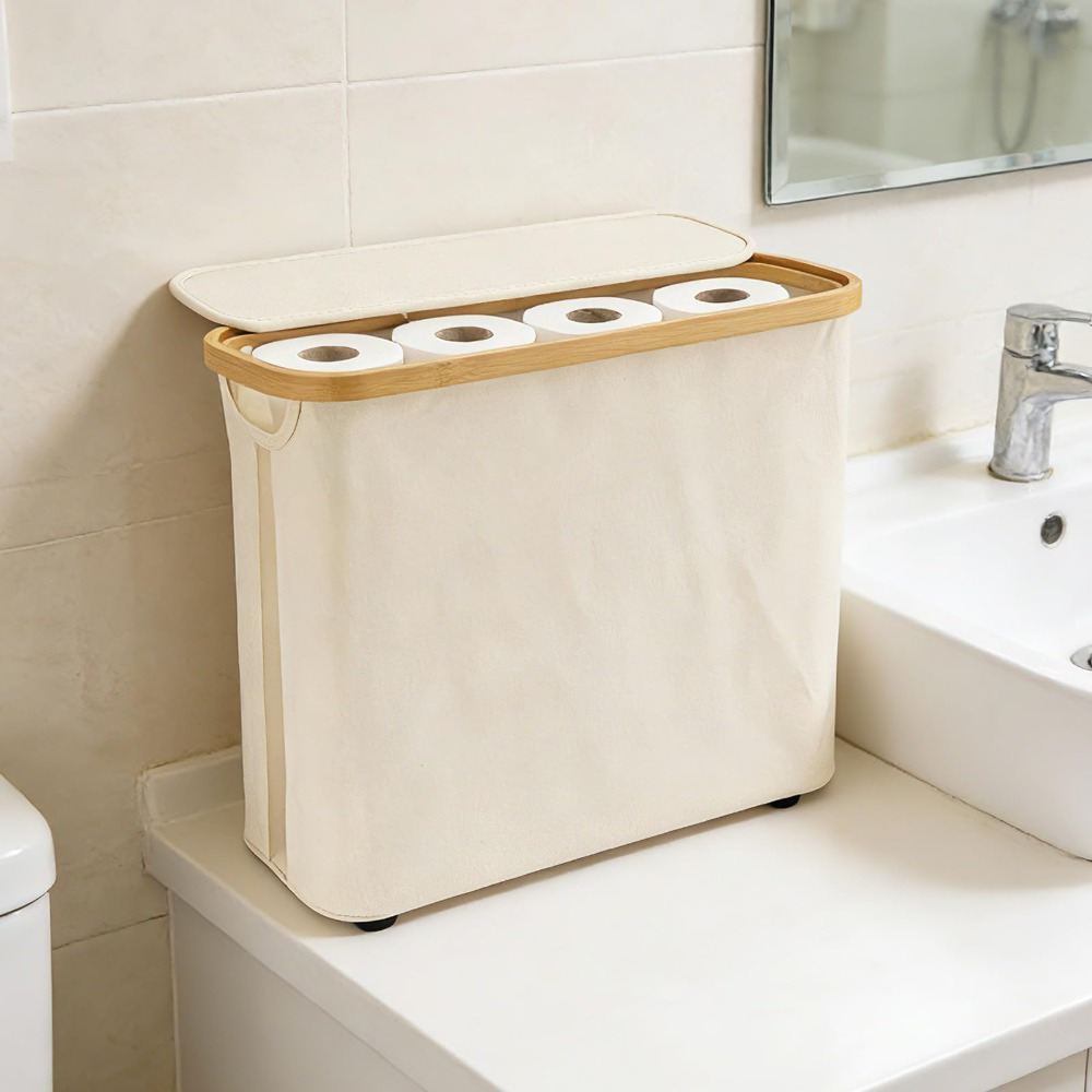 Multifunctional Toilet Paper Holder Made Of Canvas, Bathroom Storage Without Installation, Roll And Toilet Paper Organizer, Freestanding Toilet Paper Container