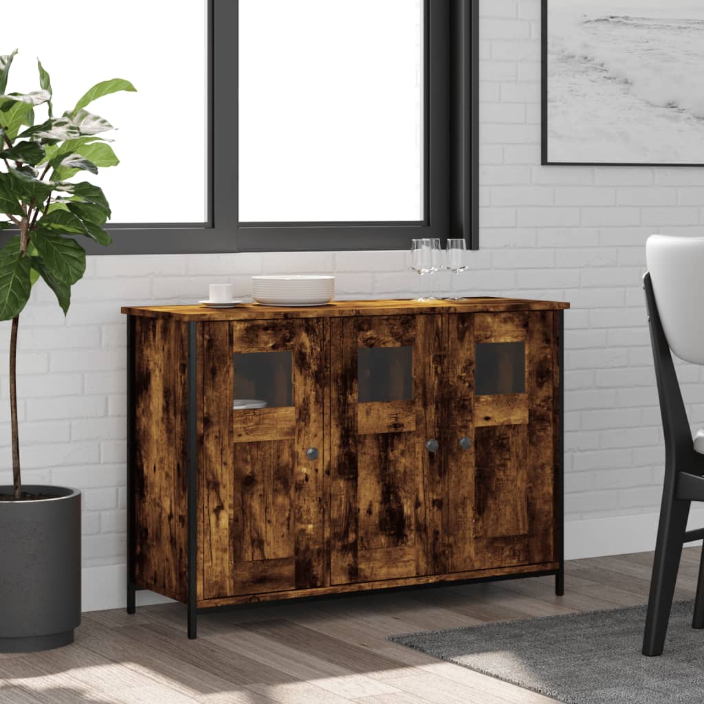 Vidaxl Sideboard Smoked Oak 100x35x70 Cm Wood