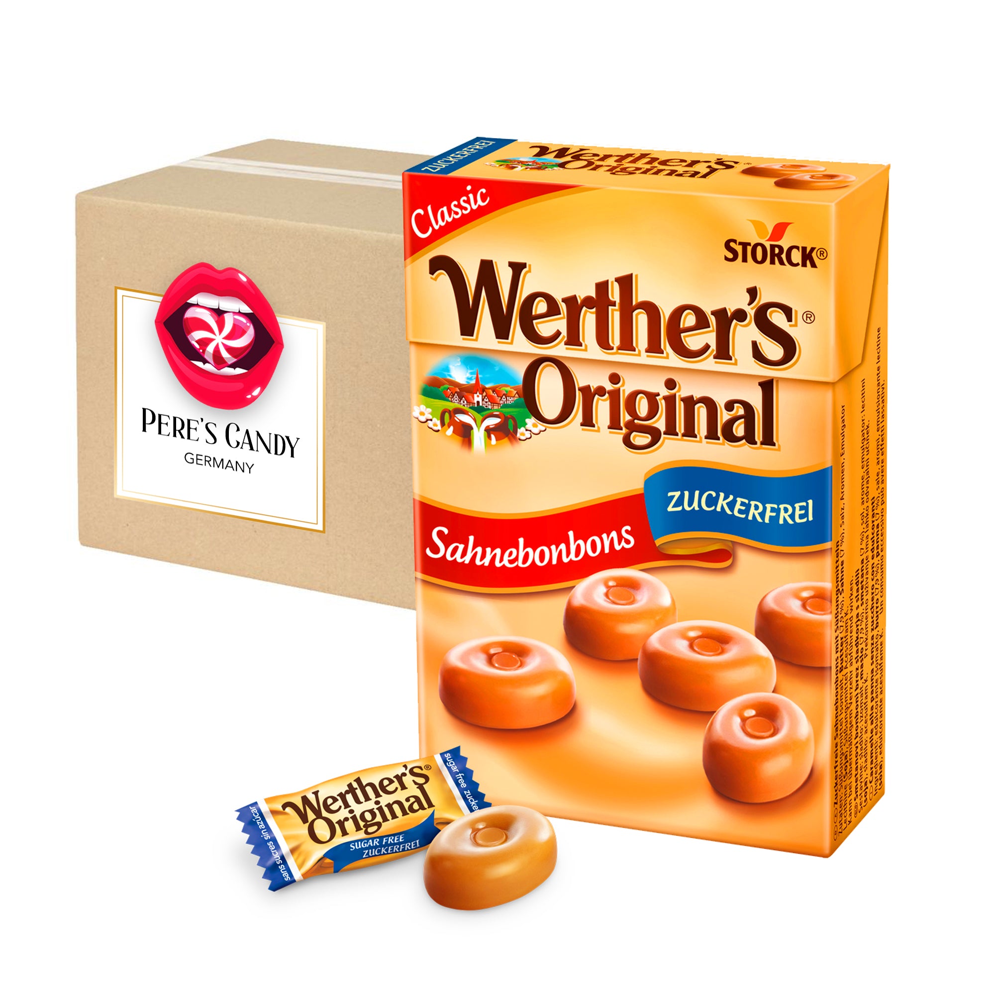 Image of Werther's Original Minis Without Sugar 10x42g Mini-box With Sugar-free Mini-cream Caramels