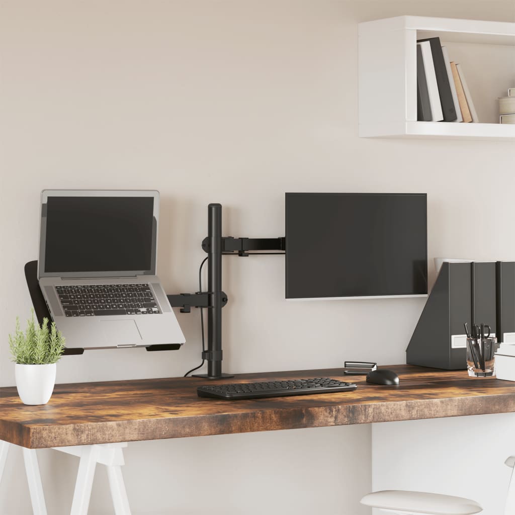 Vidaxl Monitor Mount, Adjustable Monitor Desk Mount With C-clamp, Screen Holder For 13-27 Inch Monitor, Monitor Stand Mount, Vesa 75/100 Mm, Black Steel