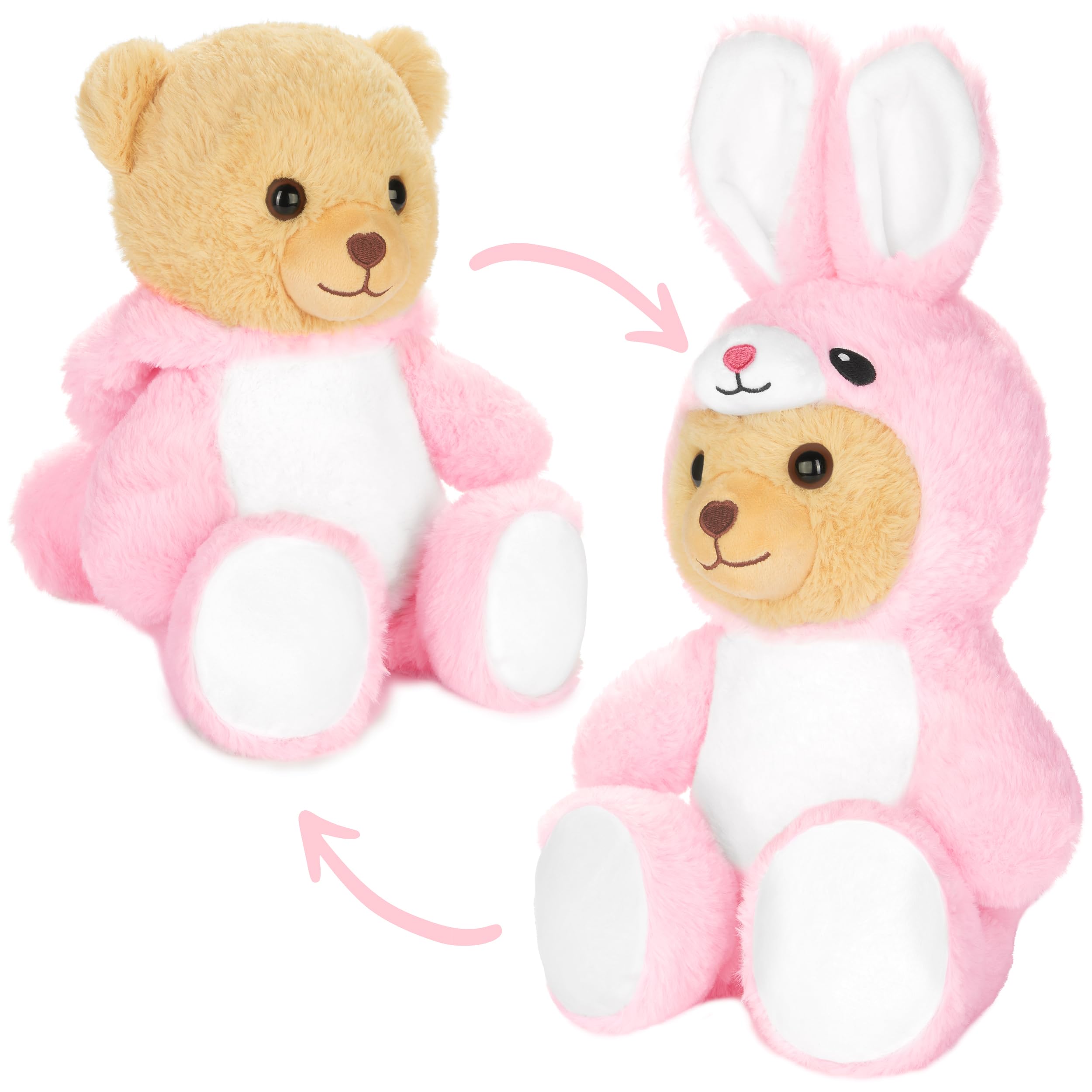 Image of Teddy Bunny - 25 Cm Teddy Bear In Bunny Costume With Hood - Plush Toy For Cuddly - Gift For Kids