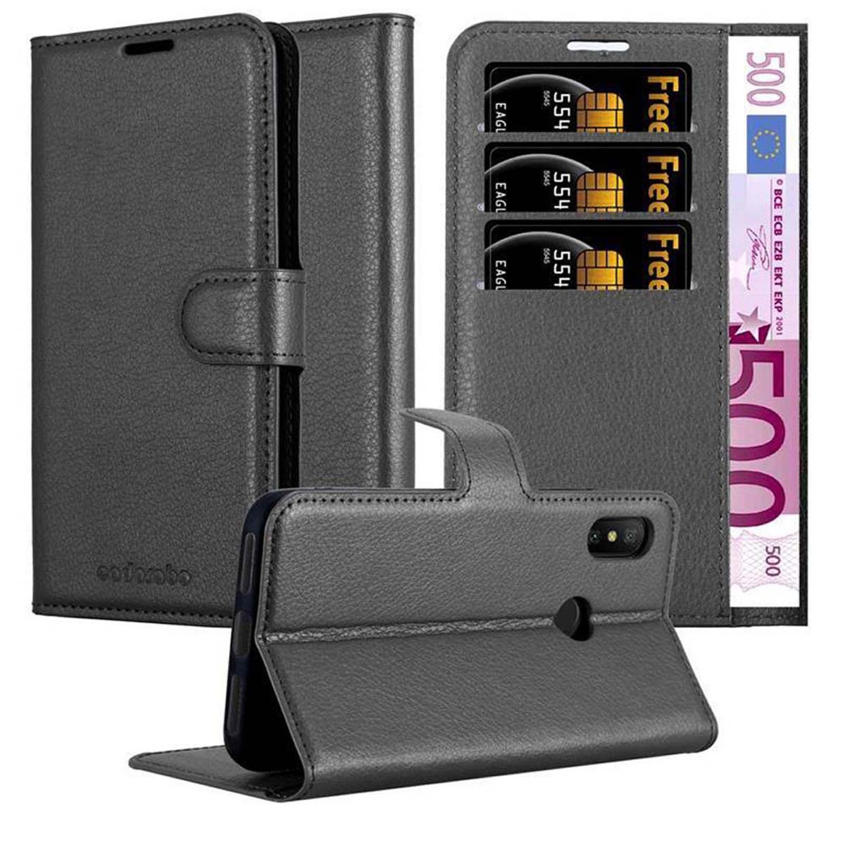 Suitable For Xiaomi Lite / Redmi 6 Pro Case Protective Case With Magnetic Closure, Stand Function And Card Slot Flip Case Cover Etui Phone Case Book Bag