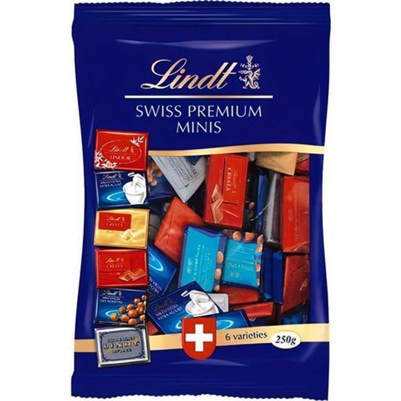 E-shop Napolitains Lindt Mini Schokoladen 6 Sorten Swiss Premium Minis Chocolate 250g