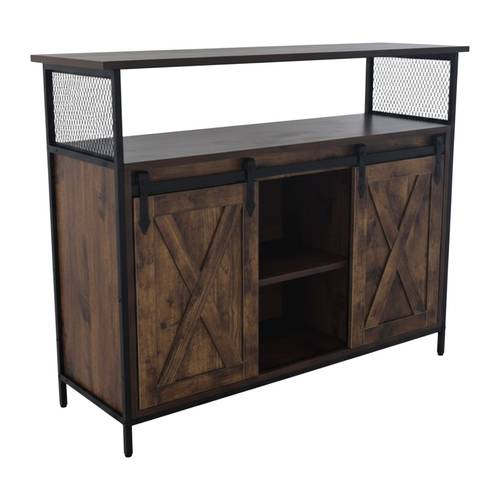 buffet en marron/noir - (l)100 x (h)80 x (p)33 cm