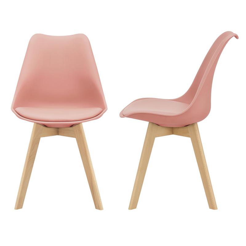 2x Design Dining Chairs, Pu Faux Leather Chairs With Wooden Frame By En.casa